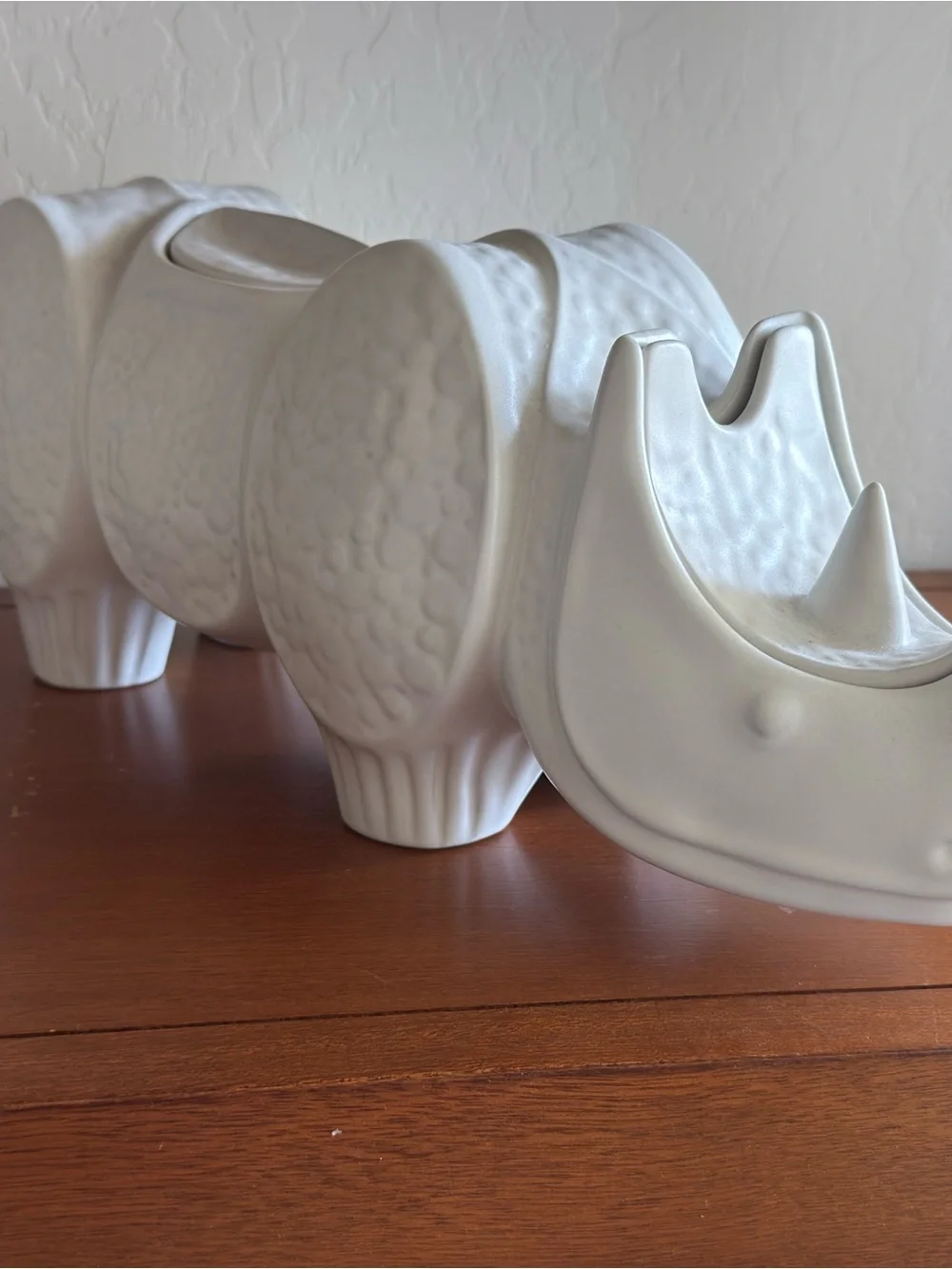 Jonathan Adler White Ceramic Rhino Planter